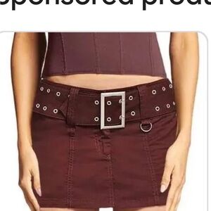 I.AM.GIA Chocolate Mini Skirt with Belt